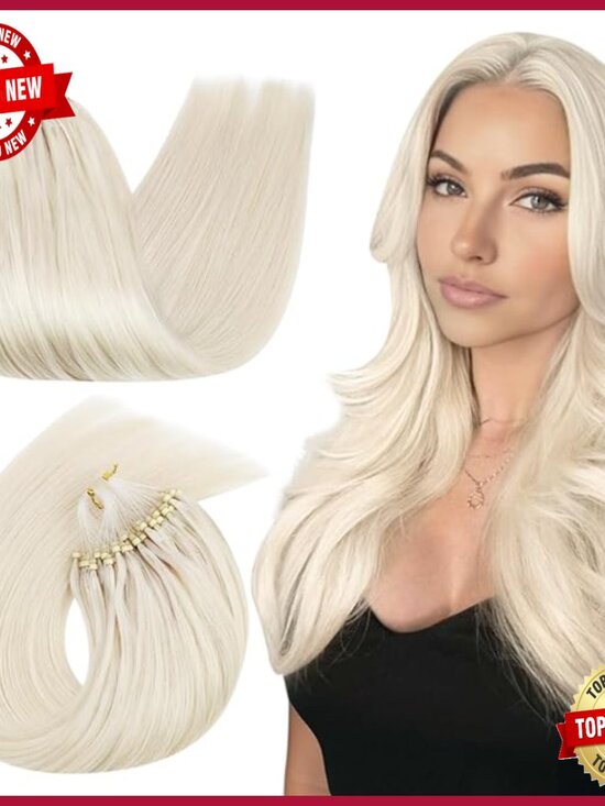 24 Inch Micro Ring Hair Extensions Human Hair Cold Fusion Installation main image 5
